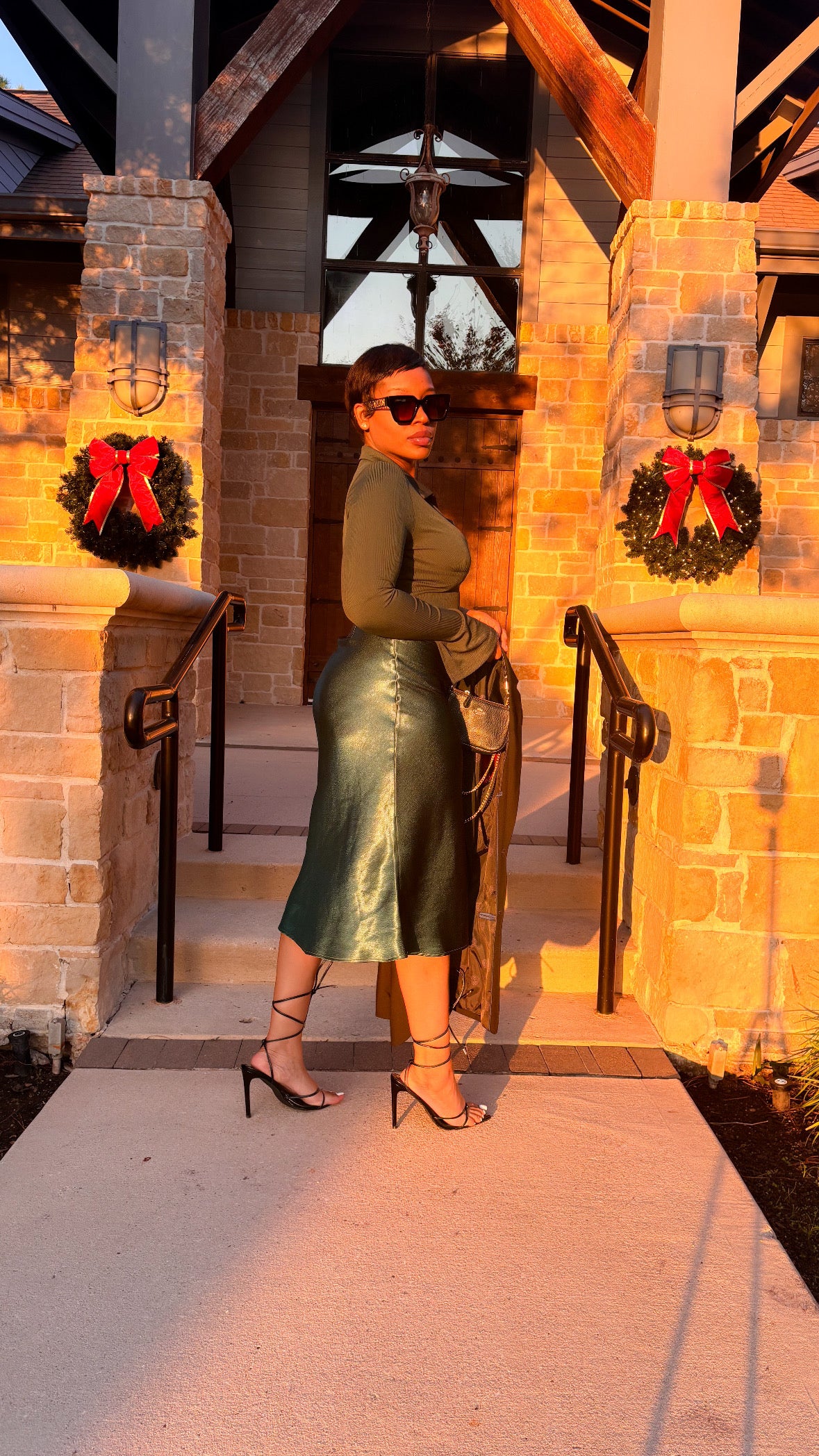 Her Satin Midi Skirt