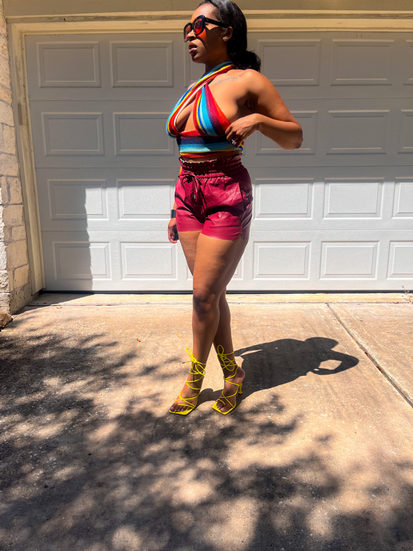 Vegan leather shorts