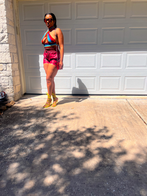 Vegan leather shorts