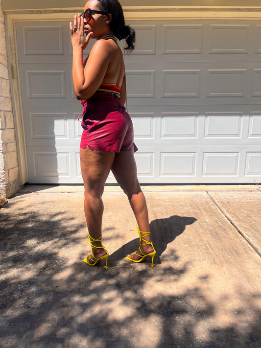 Vegan leather shorts