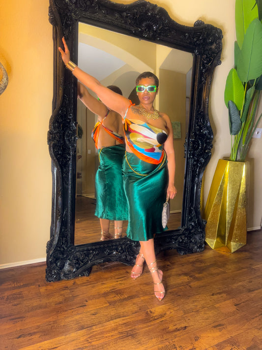 Her Satin Midi Skirt