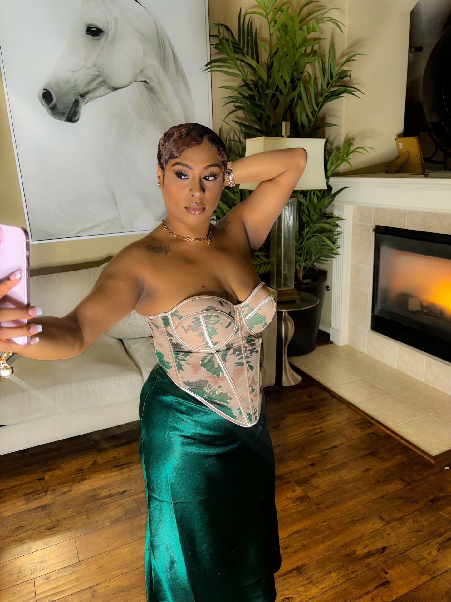 Her Satin Midi Skirt