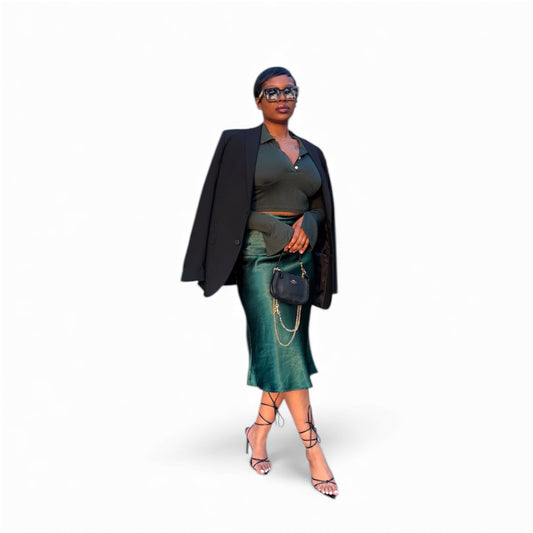 Her Satin Midi Skirt