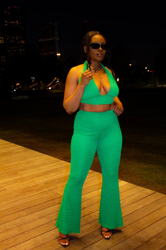 Girls Love Green Pants Set