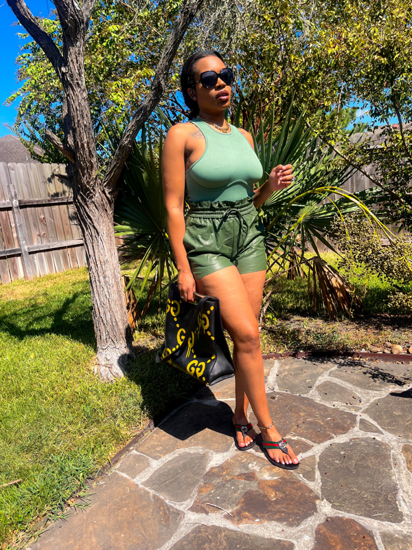 Vegan leather shorts